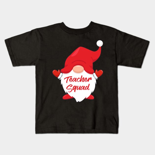 Teacher Squad Gnome Matching Family Christmas Pajama Kids T-Shirt by Penda